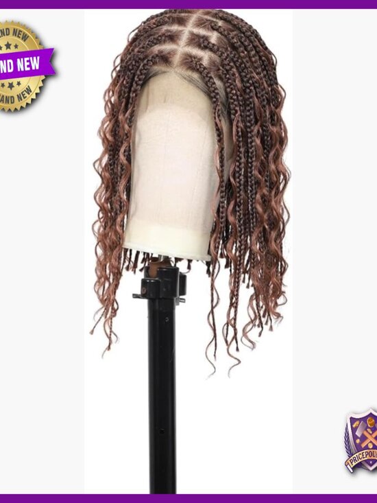 12in Bohemian Curly Box Braid Wig with HD Lace Front & Baby Hair main image 6